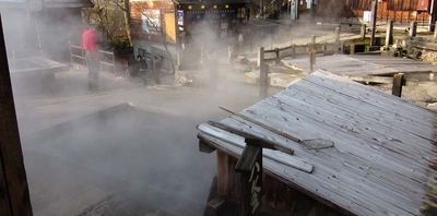 Cooking onsen, often used by village locals to cook their eggs & vegetables